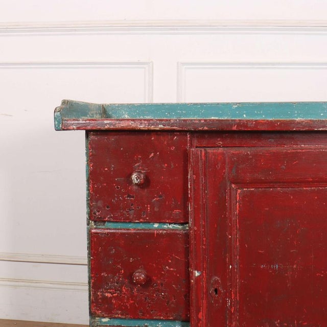 Interesting early 19th Century original painted buffet with 3 drawers and a cupboard for ample storage. 1820 This piece is...