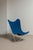 1970’s patinated butterfly chair with hocker. Famous white lacquered steel frame with a seat in thick blue and black...