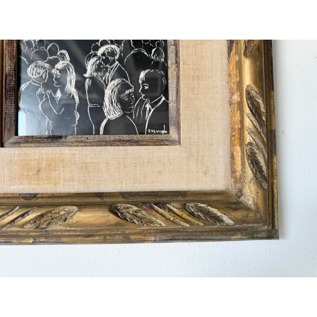 1970s Vintage Sylvia Figurative Acrylic on Board Painting, Framed For Sale In Miami - Image 6 of 12