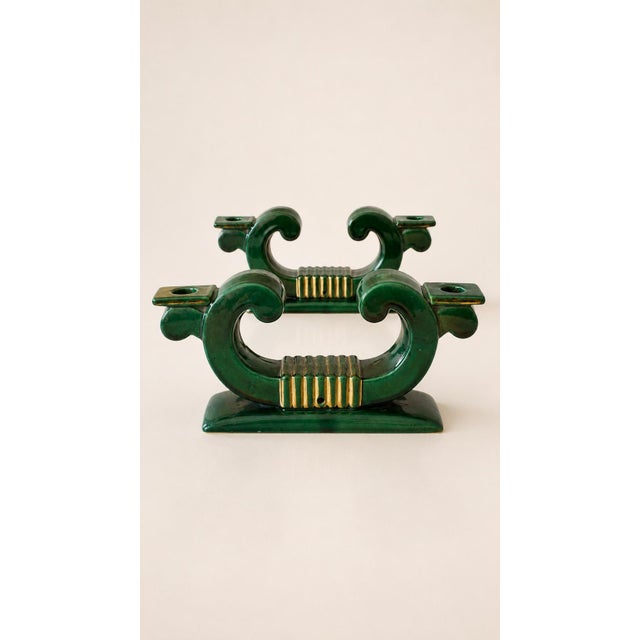 Vintage Candlesticks in Ceramic from Saint Clément, 1960, Set of 2 For Sale - Image 4 of 7