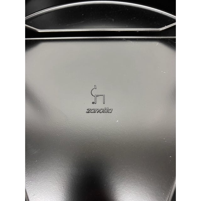 Brighella Black Leather and Chrome Side Table for Zanotta, Historical Archive For Sale - Image 11 of 13