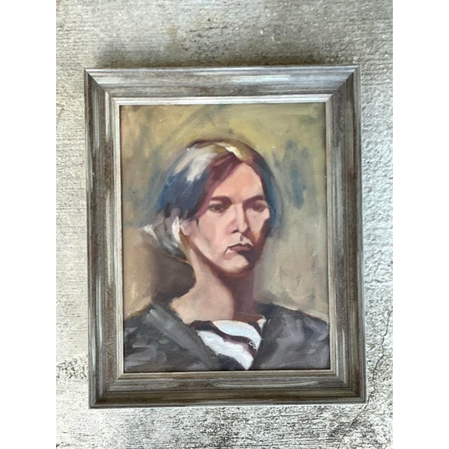 Vintage Original Oil Portrait on Canvas For Sale - Image 12 of 12