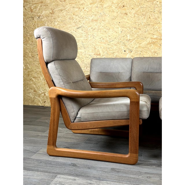 Gray Vintage Teak Three-Seater Sofa and Easy Chairs from Möbelfabrik Holstebro, 1960s, Set of 3 For Sale - Image 8 of 18
