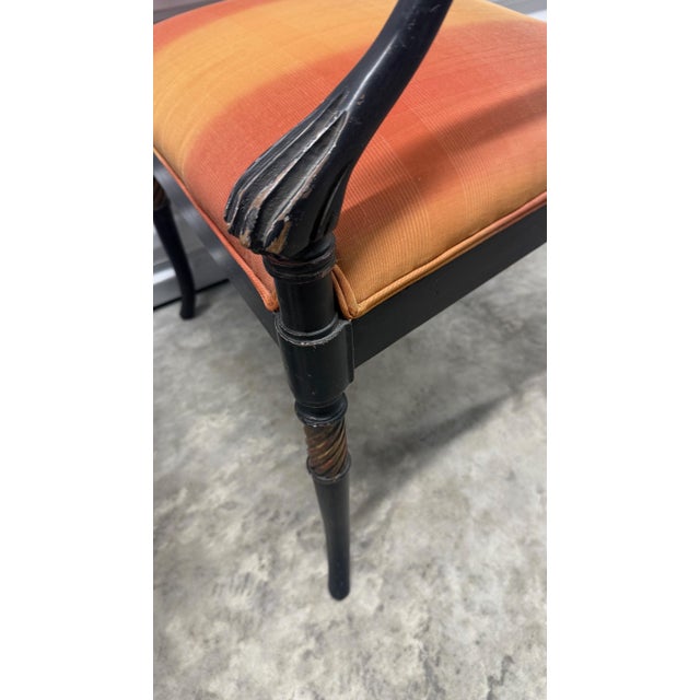 Set of 6 Regency Style Dining Chairs – Rich Ebonized Frames With Rope-Twist Detailing For Sale - Image 11 of 13