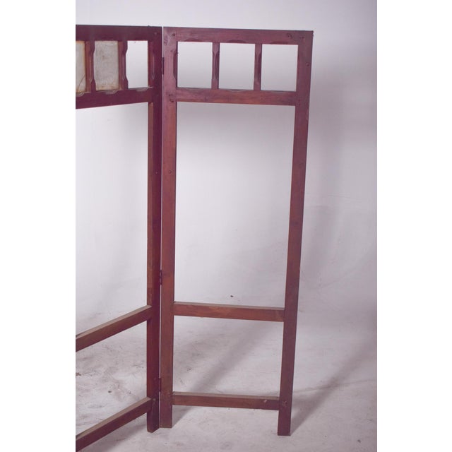 Wooden Folding Screen Frame with Panels, 1950 For Sale - Image 6 of 9