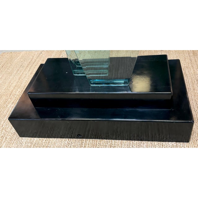 Modern Monumental Studio Glass Architectural Sculpture with Suspended Sommerso Vase For Sale - Image 3 of 13