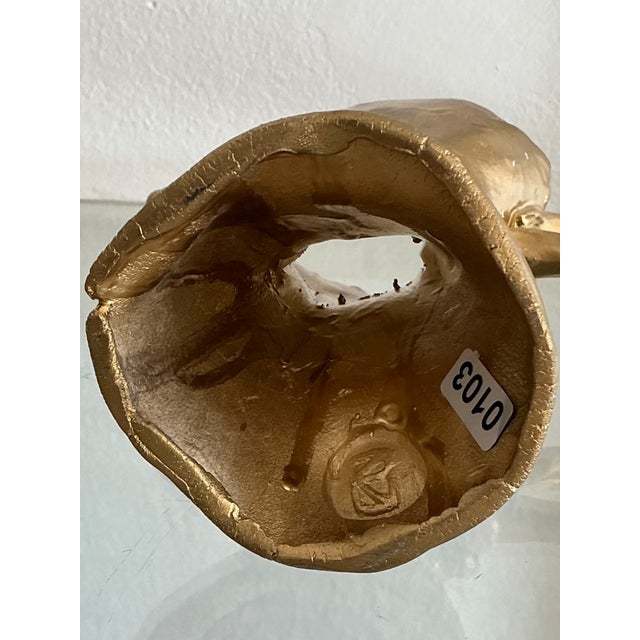 Vintage Ceramic Gold Plated Last Place Trophy For Sale - Image 10 of 12