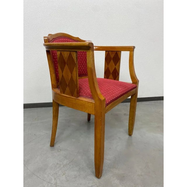 Art deco walnut office chair in very good original condition.