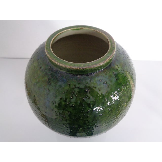 Green Large Glazed Studio Ceramic Vase, Italy, 1960s For Sale - Image 8 of 18