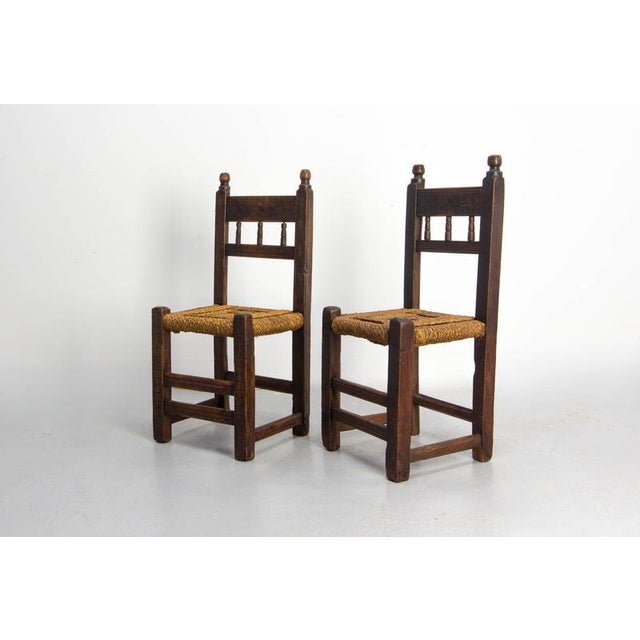 Spanish Decorative Side Chairs in Pine, 1800s, Set of 2 For Sale - Image 4 of 13