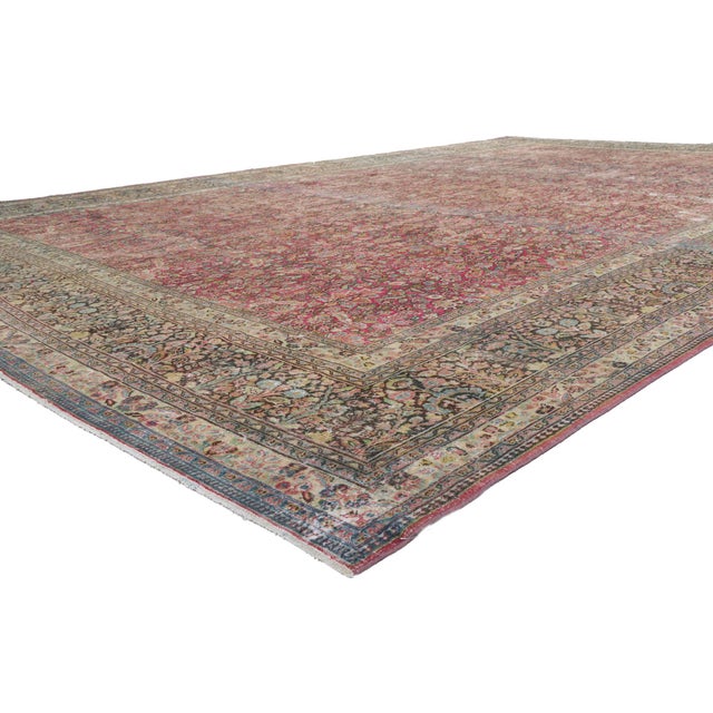 61022 Antique Persian Khorassan Rug, 11'10 x 18'08. The Faded Grandeur: An Antique Persian Khorassan Masterpiece of...
