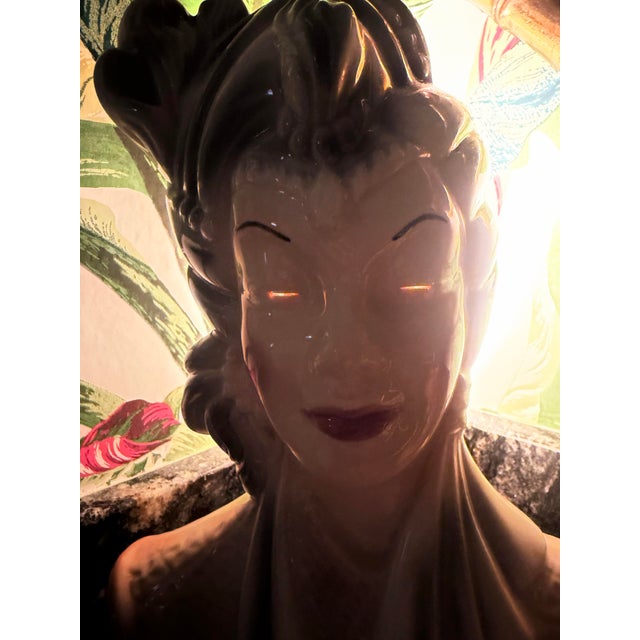 Ceramic Vintage Mid Century Beautiful Asian Woman For Sale - Image 7 of 8