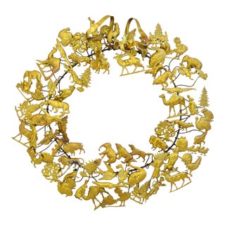 Vintage Petites Choses Dresden Holiday Christmas Wreath For Sale
