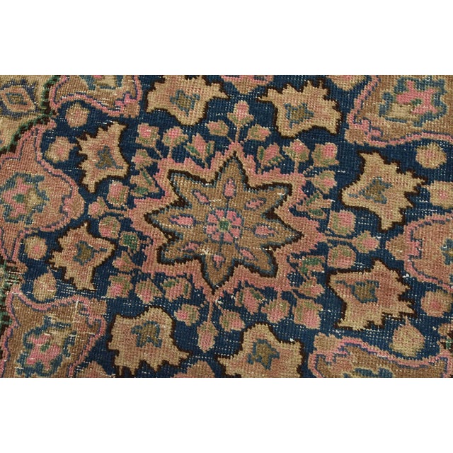 Tabriz Rug 8’1” X 10’11” Pink Wool Vintage Distressed Hand-Knotted Carpet For Sale - Image 9 of 15