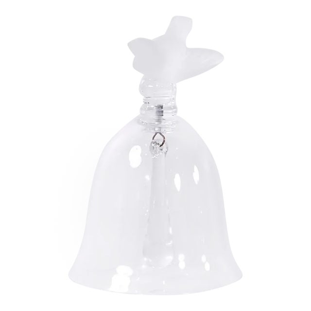 Lalique Frosted Crystal and Glass Bird Bell For Sale