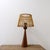 Mid-Century Modern Keel-Shaped Wood Table Lamp with Bamboo Shade, 1960s For Sale - Image 3 of 13