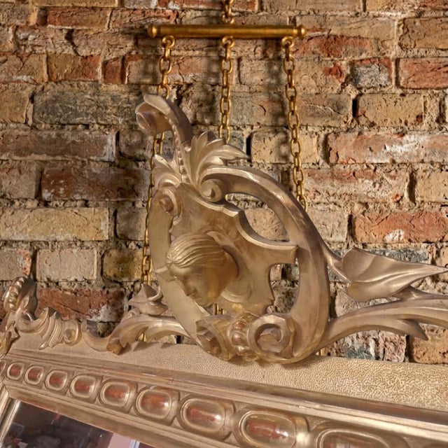 Gold Leaf Wooden Mirror from an Tuscan Villa, 1850s For Sale - Image 10 of 11