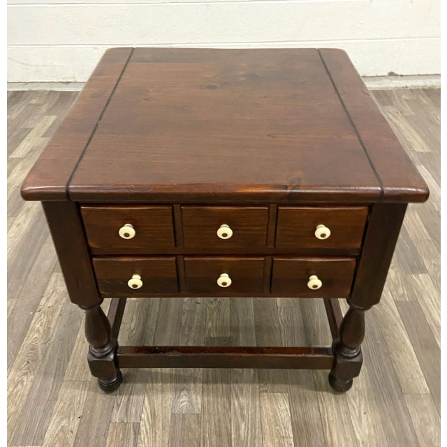 Vintage Ethan Allen Antiqued Pine Commode Table 128037 Chairish