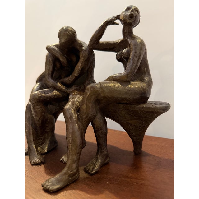 Lea Vivot “Lover’s Bench” Bronze Sculpture, Signed & Dated 1974, Edition 5/7 For Sale - Image 4 of 10