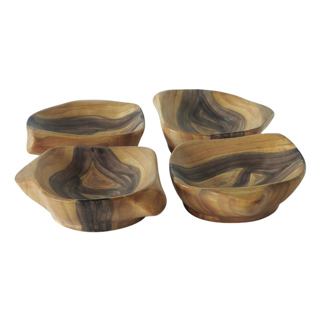 Ceramic Bowls by Grandjean-Jourdan, Vallauris, France, 1950s, Set of 4 For Sale