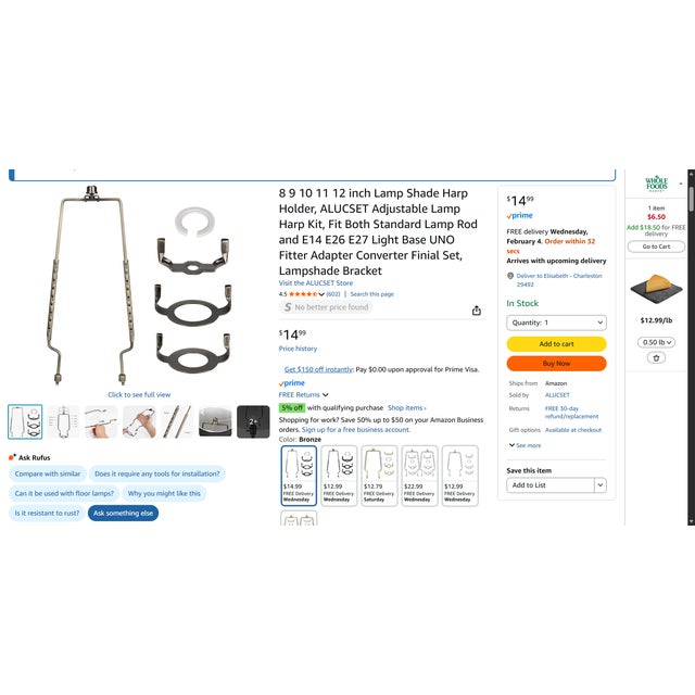 William Morris "The Strawberry Thief" Design Table Lamp, 16.5 In For Sale In Charleston - Image 6 of 8