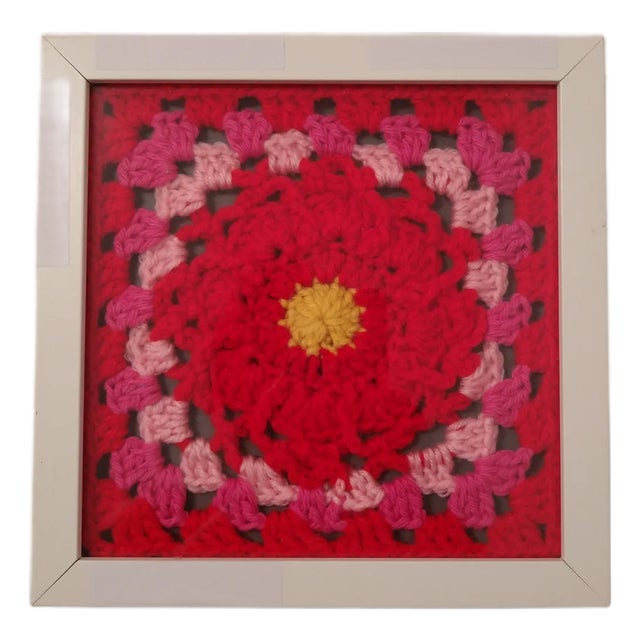 Alabama Camellia Fiber Art State Flower Framed For Sale