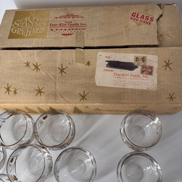 Star-Kist Charlie the Tuna Rocks Glasses With Original Box, Set of 8 For Sale - Image 12 of 14