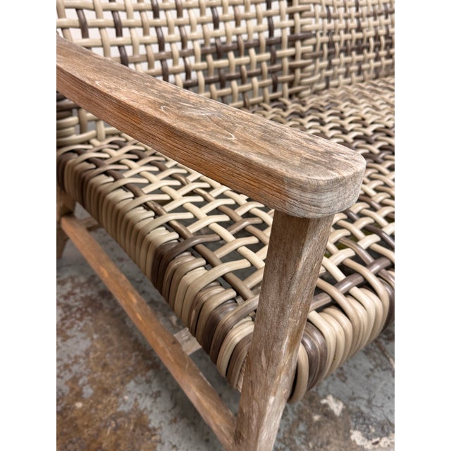 Gray Frontgate Isola Woven Teak Sofa, Outdoor For Sale - Image 8 of 12