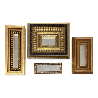 1950s Miniature 'Tom Thumb' Carved Wood Mirrors Lot of 4 For Sale