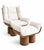 White Caz Swivel Chair in Walnut and Suede Leather by Christophe Perichon For Sale - Image 8 of 10