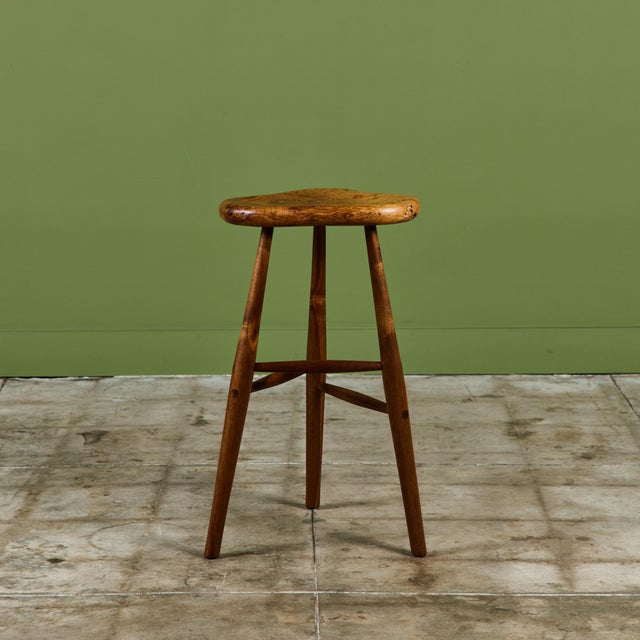 Michael Elkan Studio Craft Live Edge Stool For Sale In Los Angeles - Image 6 of 12