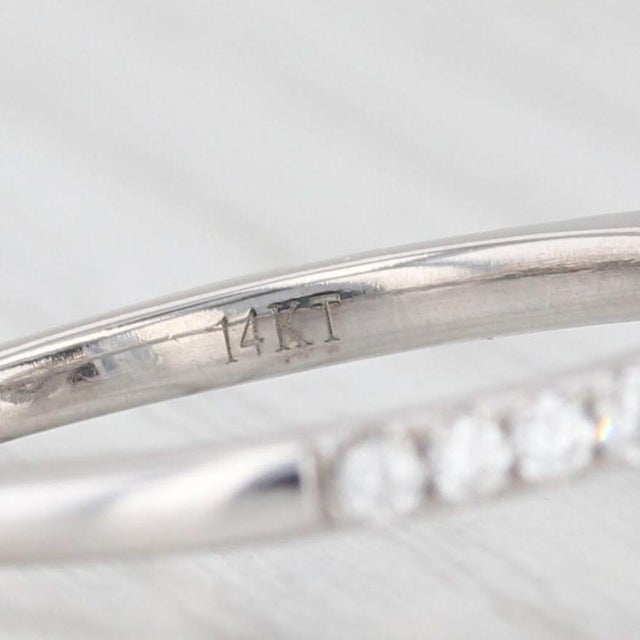 Metal Vera Wang Love 1.09ctw Marquise Diamond Halo Engagement Ring 14k Gold Sapphire, Size 5.25 For Sale - Image 7 of 9