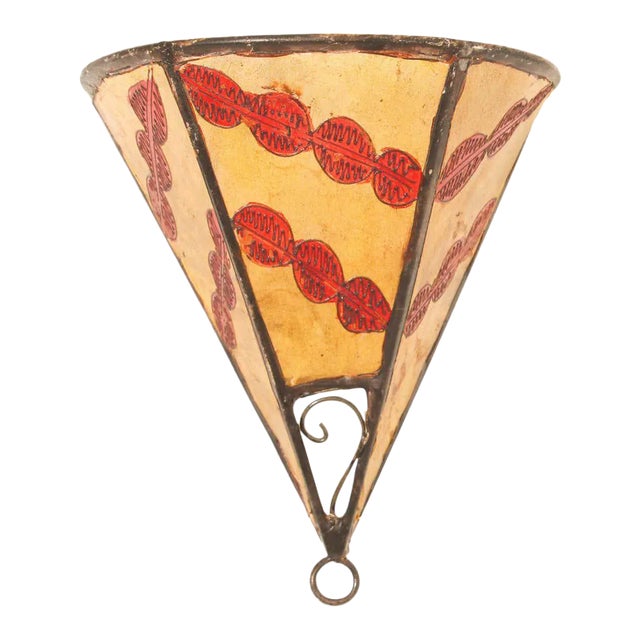 Ethnic Parchment African Art Wall Sconce For Sale