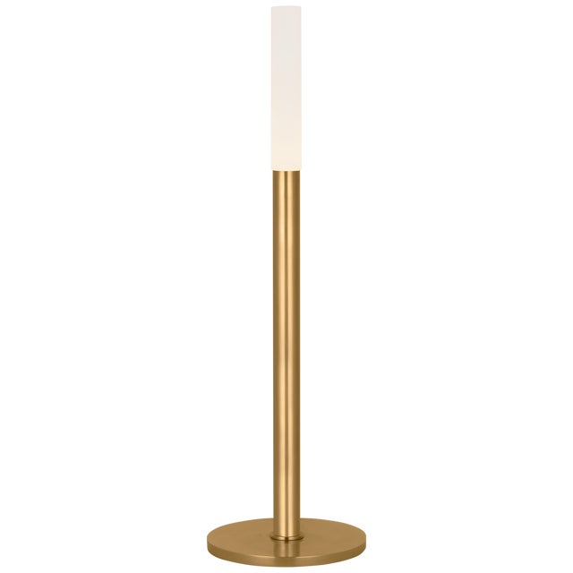 Modern Kelly Wearstler by Visual Comfort Signature Rousseau 20" Table Lamp in Antique-Burnished Brass with Etched Crystal For Sale - Image 3 of 3