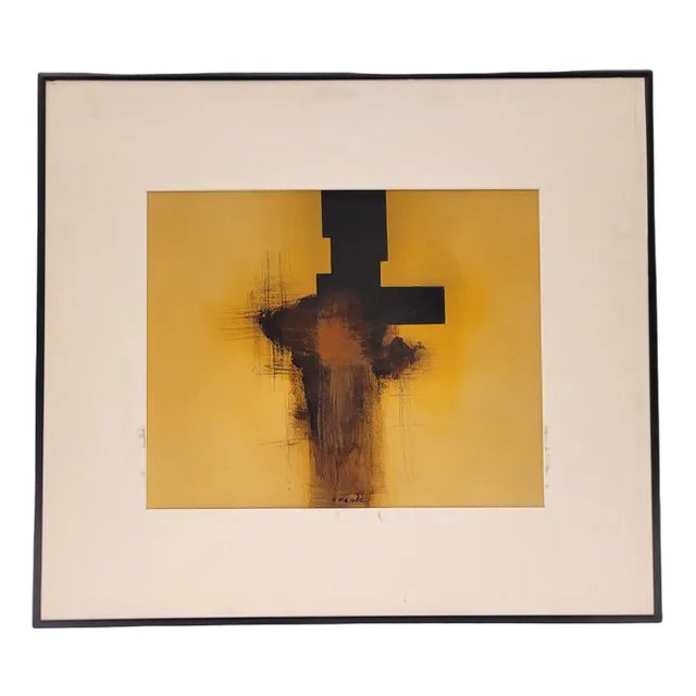 Andrés Mende, Informal Abstract Composition, 2000s, Mixed Media on Paper For Sale