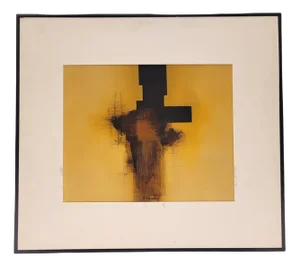 Andrés Mende, Informal Abstract Composition, 2000s, Mixed Media on Paper