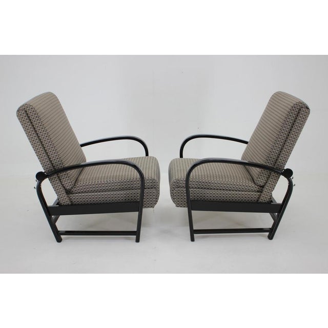 Set of Czechoslovakian Adjustable Armchairs, 1940s For Sale - Image 3 of 18