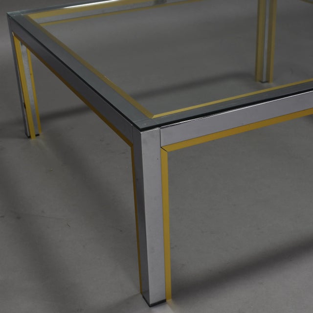 Italian Chrome and Gold Coffee Table, 1970s For Sale - Image 4 of 9