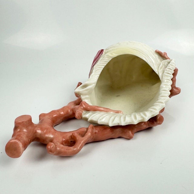 Antique 19th Century Royal Worcester Porcelain Conch Sea Shell & Coral Wall Pocket Vase For Sale - Image 12 of 12