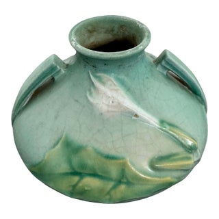 1937 "Thornapple" Squat Two-Handled Vase by Roseville For Sale