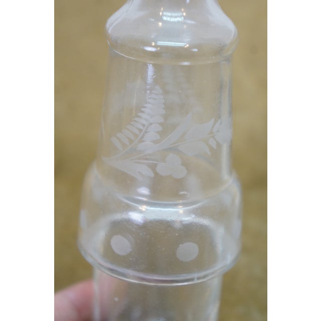 Antique Victorian Silver Plate Etched Glass Cruet Condiment Set 12" For Sale - Image 9 of 18