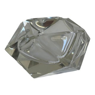 1970s Murano Style Facet Glass Ashtray Catchall For Sale