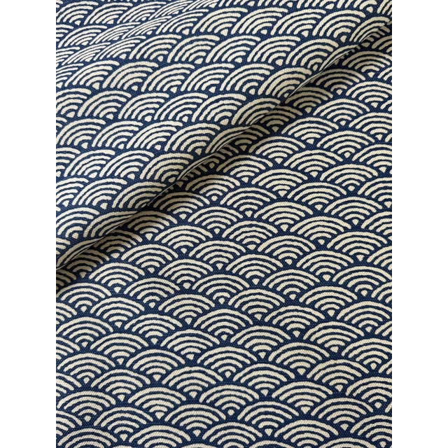 Traditional China Seas Quadrille Seto II New Navy Fabric 8180-09 10 1/2 Yards For Sale - Image 3 of 6