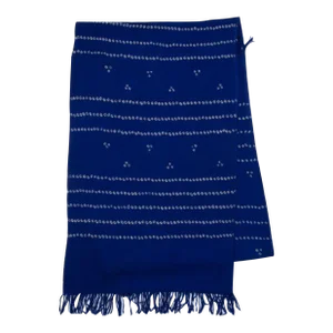 Bandhani 42"x80" Cobalt Blue Wool Throw