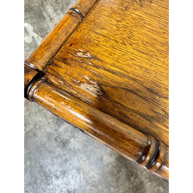 Vintage Faux Bamboo Lighted Bar Bookcase Cabinets - A Pair For Sale - Image 9 of 12