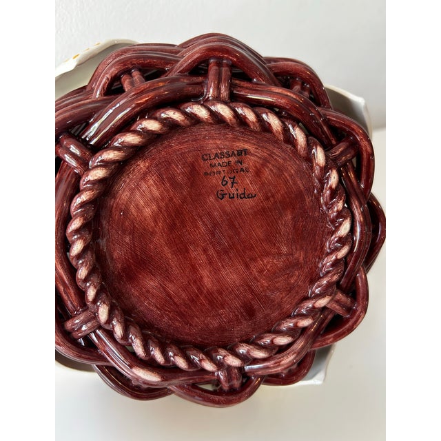 Sculpture Materials Mid 20th Century Faux Napkin Majolica Serving Dish- Made in Portugal For Sale - Image 7 of 8
