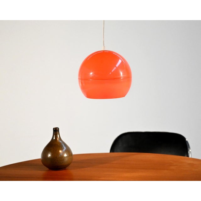 Space Age Orange Ceiling Lamp by Studio Tetrarch for Artemide, 1968 For Sale - Image 11 of 11