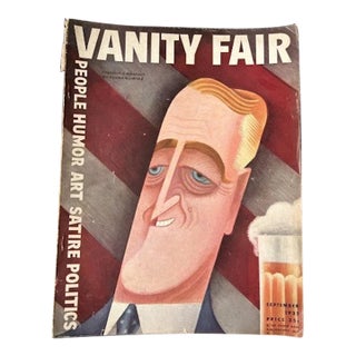 Vintage Vanity Fair Sept 1932 FDR Franklin Roosevelt Covarrubias Art Cover For Sale