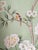 Paper A Set of 3 Panels Hand-Painted Silk Chinoiserie Wallpaper, Aqua Green Silk Wallpaper, Set of 3 For Sale - Image 7 of 10