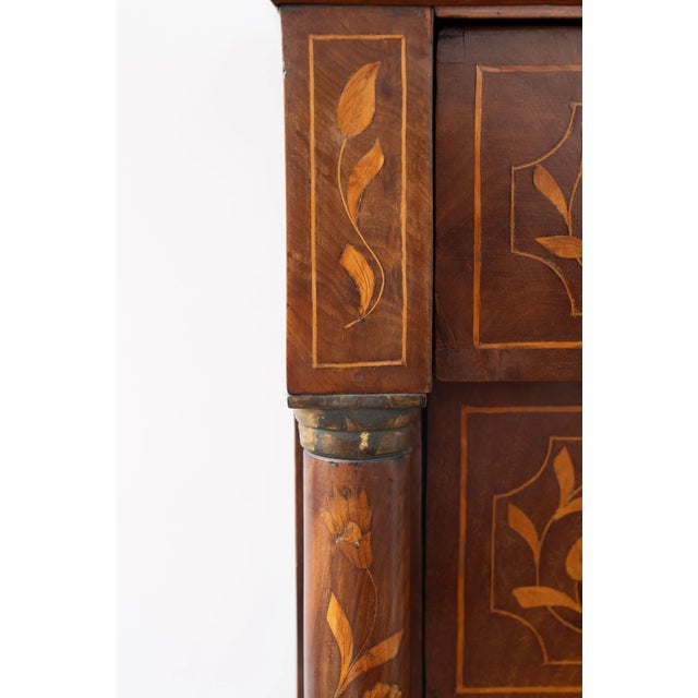 Antique Dutch Marquetry Chest Drawers Tall Boy Inlay (C. 1820) For Sale - Image 9 of 15